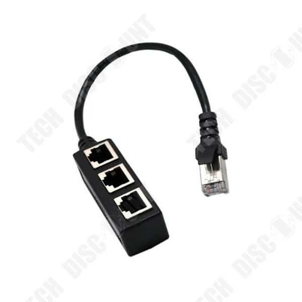 TD® RJ45 1 till 3 Ethernet LAN-nätverk 3-vägs splitterkabelförlängningsadapter Tillbehör Anslutningsenheter 3 ingångar