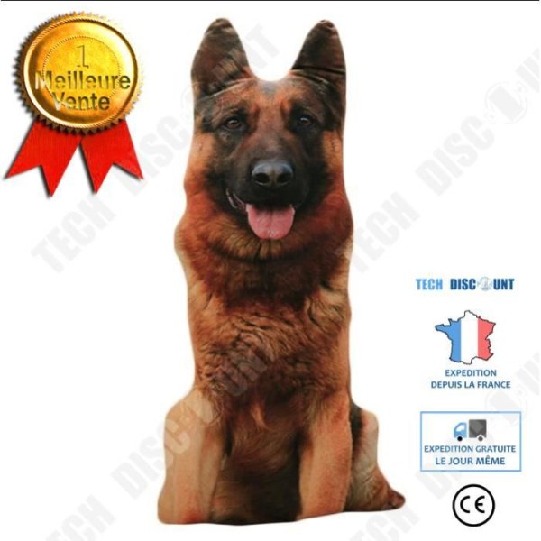 TD® Funny 3D Dog Print Kudde Kreativ Söt Plysch Doll Present Hem Fordons Kudde Färg: brun hund