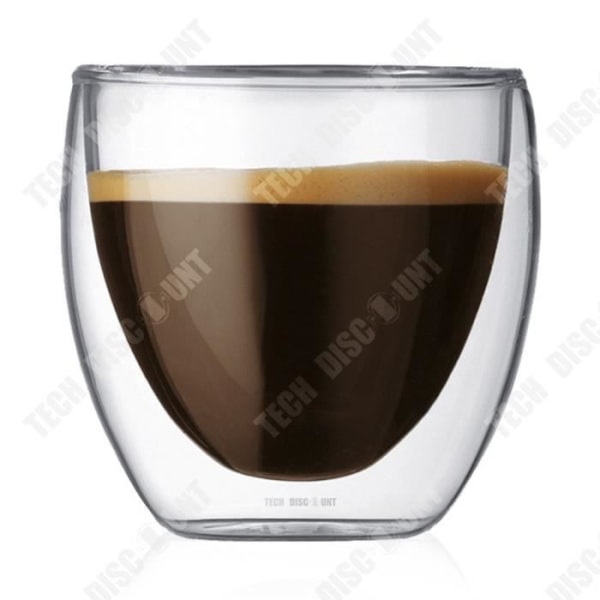 TD® förpackning med 6 espressokaffeglas Sprit 250 ml Kapacitet Dubbelvägg termiskt klart glas Servera te kaffekopp c