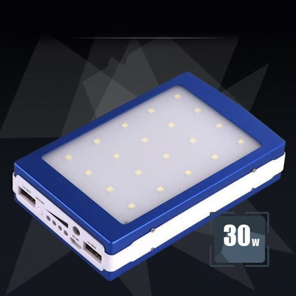 Solenergilager - TD® - 30000 mAh - Vattentålig - LED - Camping