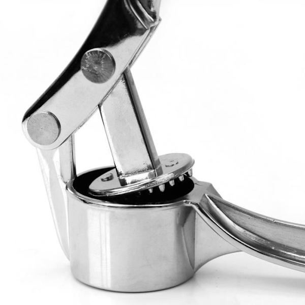 Vitlökspress - Professionell - Zinklegering/rostfritt stål - Ergonomisk - Enkel rengöring - Silver Pengar