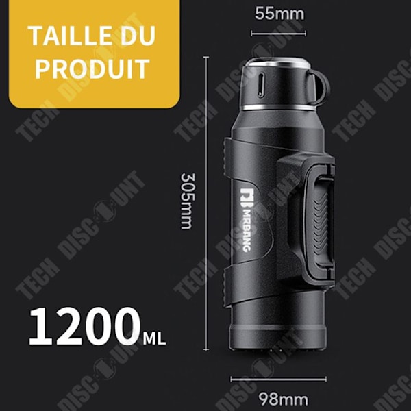 TD Isoleret Drikkeflaske 1200 ml 9.8x30.5x5.5cm drikkeflaske rustfrit stål termoflaske metalflaske rustfrit stål med vakuumisolering