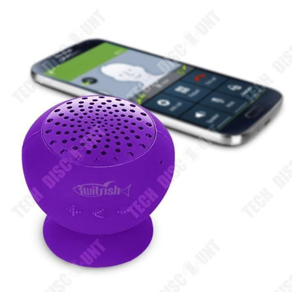 TD® Mini bluetooth-högtalare, badrumssugkoppshögtalare vattentät violett trådlös handsfree