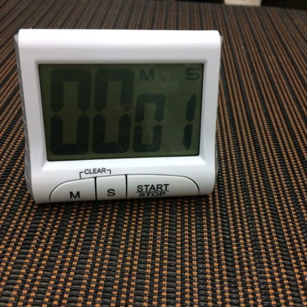 TD® multifunktionell vit digital timer/kökstimer stor display, elektronisk nedräkningspåminnelse (99 min 59 sek)