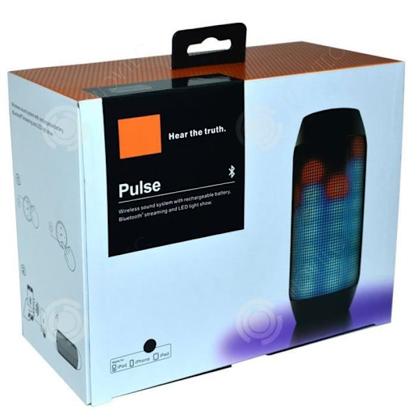 Bluetooth-högtalare - INN® - Pulse - LED-ljuseffekt - Trådlös - 1200mAh - Svart svart