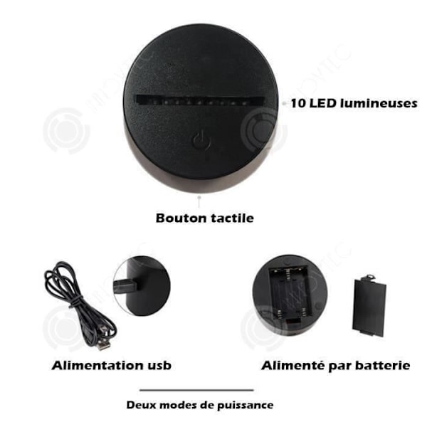 INN® Dator 3D Ljusbord Kontroll med beröring Sju färger Kreativ form Fjärrkontroll Illusionsljus