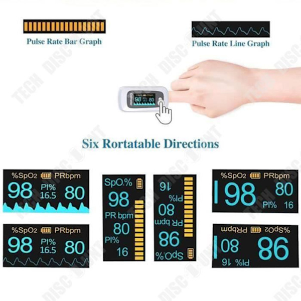 TD® Fingerdetektor Sundhedsovervågning Bevægelsesovervågning Sundefingerdetektion Fingerclip-display LOED