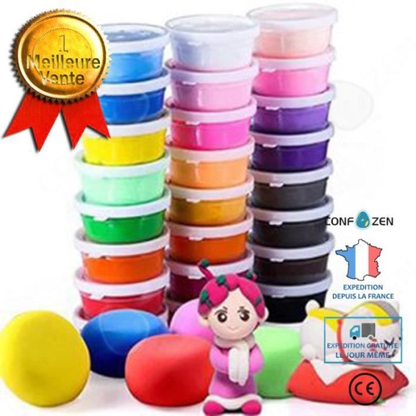 CONFO 24 färger Polymerlera modelleringsdeg för gör-det-själv pedagogiska leksaker Kreativa hobbyleksaker Bästa födelsedagsjulklapp