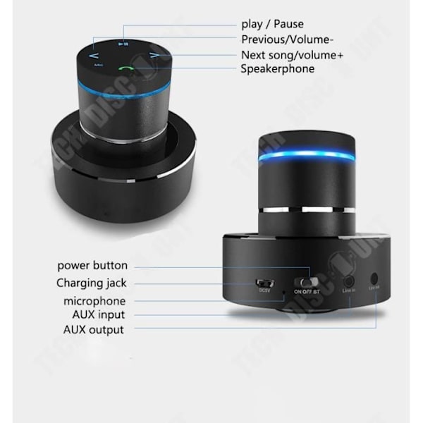 TD® Bluetooth-högtalare Handsfree Call Resonance-högtalare Bärbar Mini Personality Creative Bluetooth-högtalare