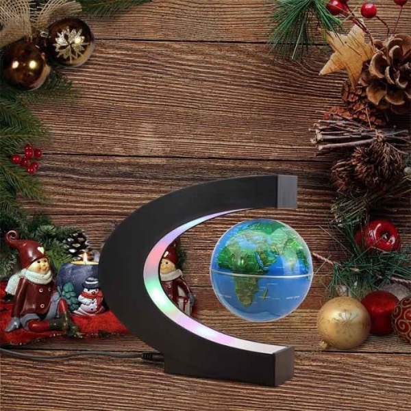 Creative Luminous Earth Globe Flytande Magnetisk Levitation Globe Lampa med LED-ljus Sfär för demonstration Blå