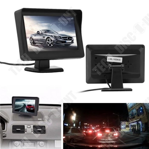 Backkamera för Bil TD® 480P 4.3 TFT LCD bilskärm + nattseende backup bakre kamera parkering kit
