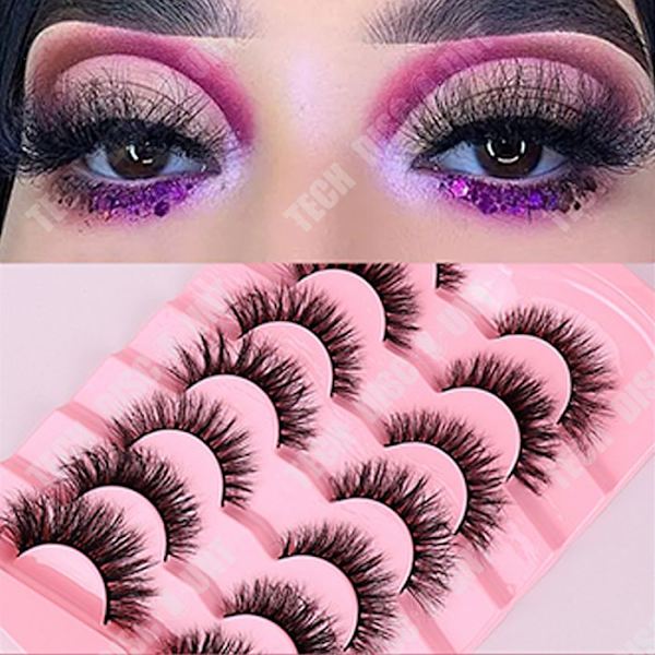 TD® False Cat Eyelashes False Curly Cat Eyelashes False Curly Cat Ögonfransar Naturliga förlängningar Tjocka lösögonfransar för förstorade ögon