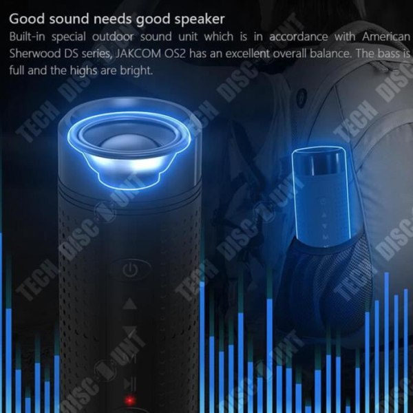 TD® Bluetooth højttaler vandtæt multifunktionel, Bluetooth-forbindelse til udendørs brug, bærbar, kraftig lys, USB-interface, højttaler