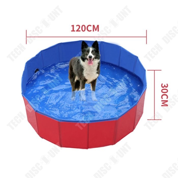 TD® 1 stk udendørs kæledyrspool 120x30cm PVC foldbar hundepool rød pool til kæledyr