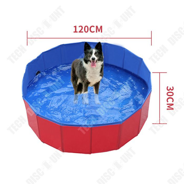 TD® 1 stycke utomhuspool för husdjur 120x30 cm PVC hopfällbar hundpool Röd pool för husdjur