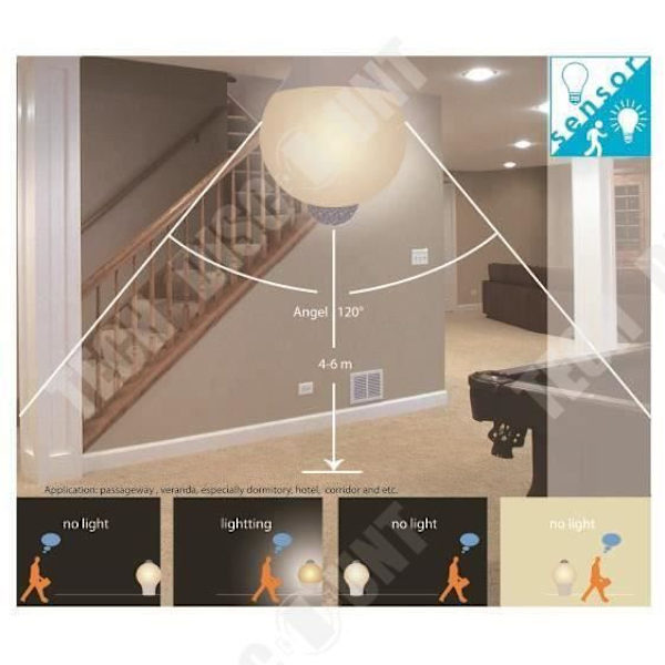 TD® LED-lampa med närvarodetektor E27 10 W motsvarande 100 W neutralvit Vit ljusstyrka