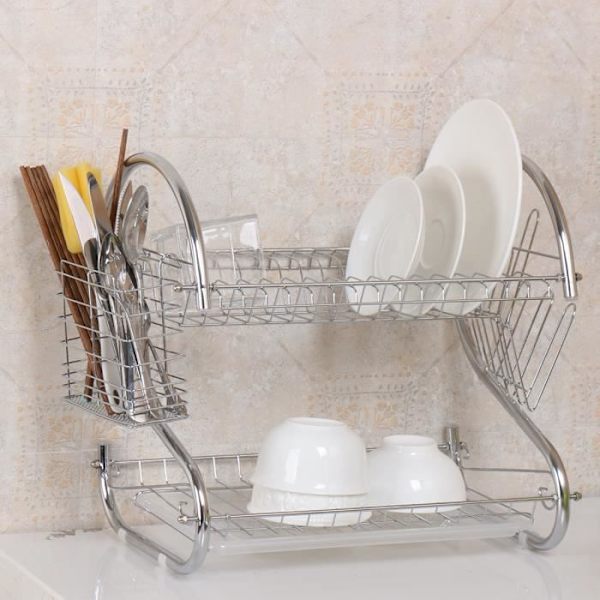 Avrinare - TEMPSA - 2 Nivåer - Hållbart Stål - Silver - Modern Design Pengar
