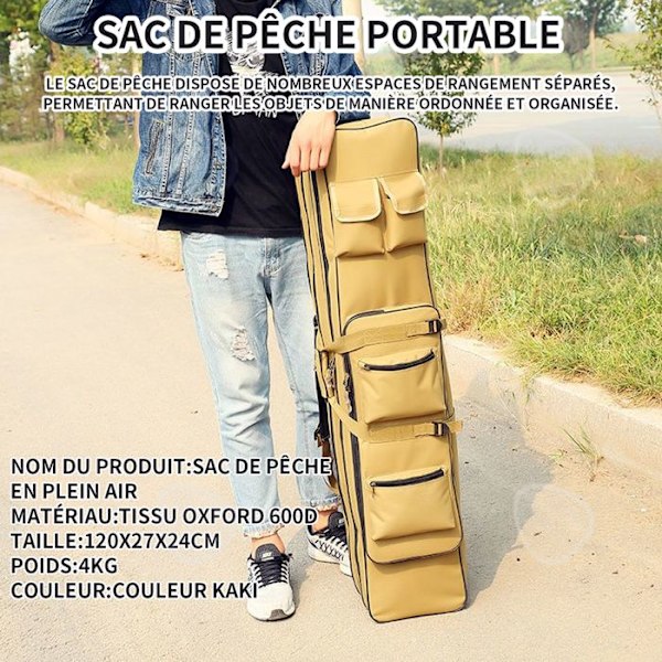 "C Kalastussarja 120x27x24cm kalastusvälinekassi, vedenpitävä monitoimikalastuslaukku, kalapussit"