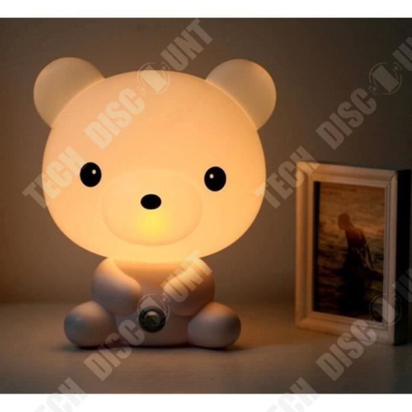 TD® Lampe til børneværelse / Natbordslampe / Vækkeur i form af en bamse / Dekoration gave til børn