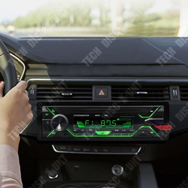 TD® MP3-spelare för bil 18,8*8,5*5,8cm FM-radio trådlös fjärrkontroll Stöd U-Disk TF-kortuppspelning AU