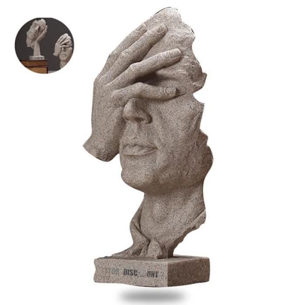 TD® skulptur dekoration abstrakt tänkande ansikte modern harts dekorativ design hemprydnad hantverk sovrum kreativ simp