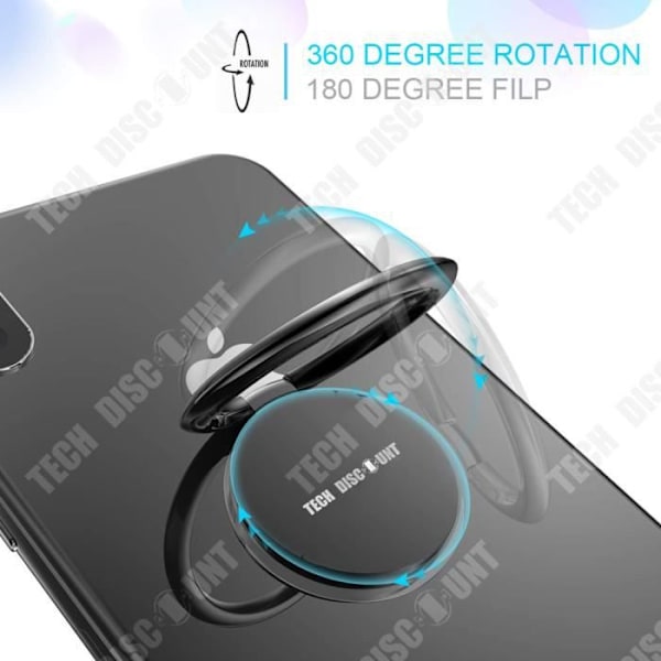 Mobiltelefonholder - Universal - Sort - 360° roterende - Stærk klæbende - Keramisk design Svart