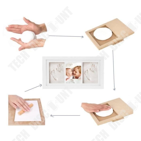TD® Fotoram Baby Footprint Trä Plast Presenter Memorera Baby Memories Ram Heminredning för nyfödda Baby Room