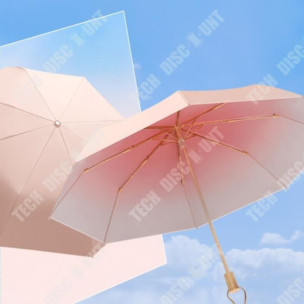 TD® Paraply med gradient dobbelt lag sol trelags solbeskyttelse paraply til både sol og regn avanceret parasol