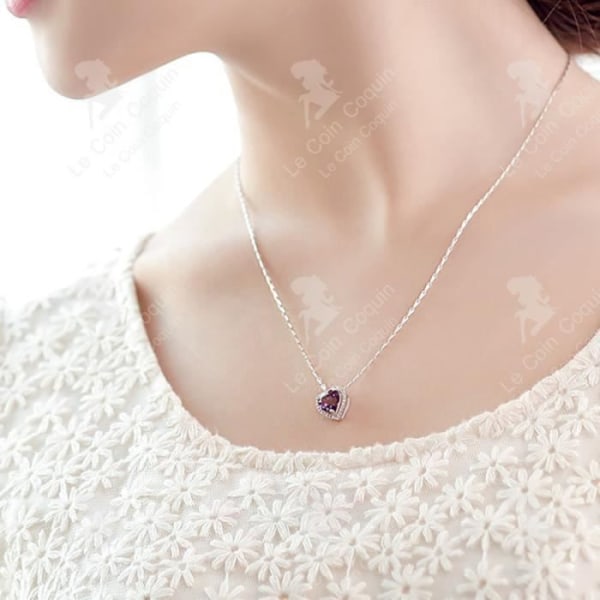 LCC® Hängecollier i sterlingsilver Dam Kristall i lila Modernt och välmatchat Födelsedags- och festpresent