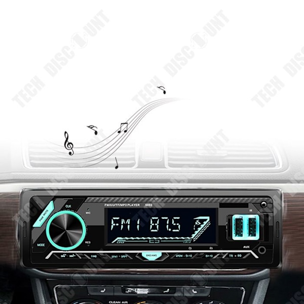 TD® Bluetooth-autoradio, Bluetooth MP3-soitin, kaksinkertainen USB-pikacharge, neliötuki MP3-autolle
