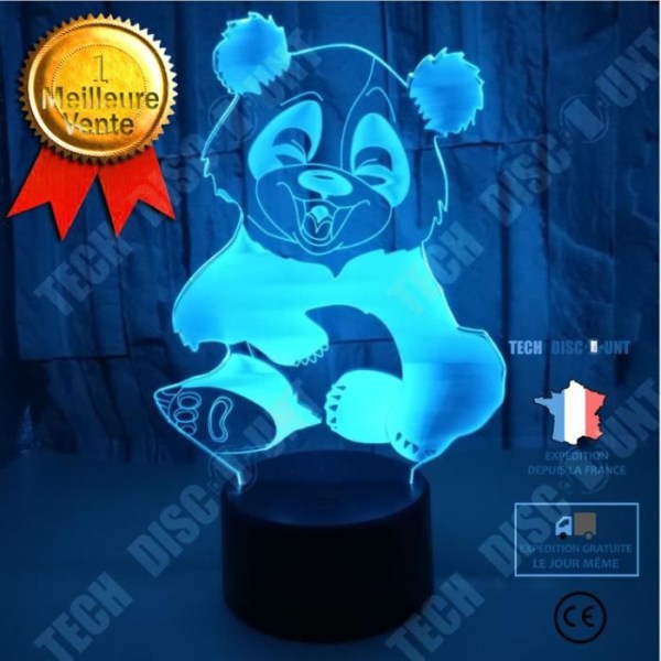 TD® Nya Panda 3D Nattljus Present Kreativa 3D-lampor Dekorativa lampor Nya Exotiska Färgglada Touch Liten Bordslampa