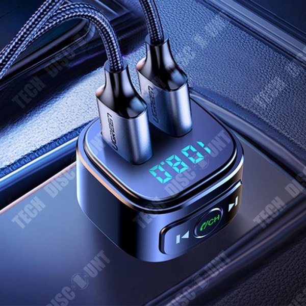 TD® T46D Bil Bluetooth MP3 Biloplader FM Sender Universal Hurtigoplader Bil USB-interface Biloplader USB Flash Drev Spiller