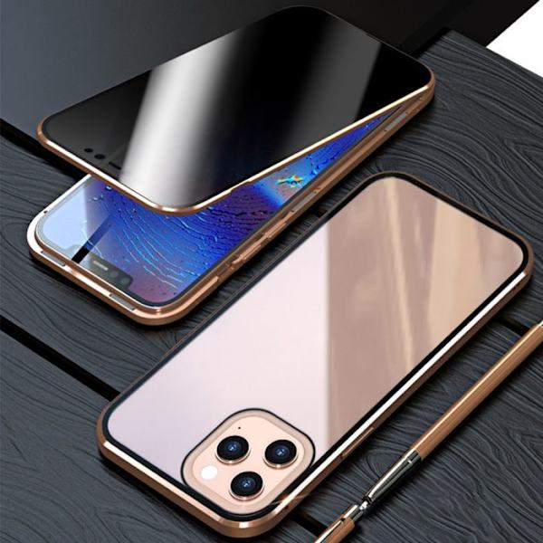 Puhelintasku - TD® - iPhone12Pro - Näköeste - Karkaistu lasi - Magneettiasennus gyllene