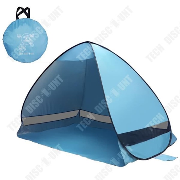 TD® Fuldautomatisk strandparasol-telt på 2 meter til udendørs camping, UV-beskyttende.