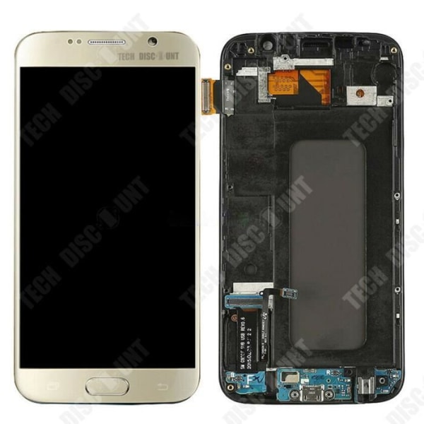 TD® Lämplig för Samsung S6 G920 mobiltelefonskärm Samsung pekskärm LCD-monteringsskärm med guld LCD-ram
