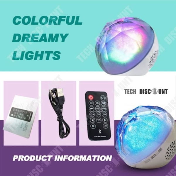 TD® Højttaler kugle spot scene højtaler Bluetooth bærbar vandtæt lampe effekt fjernbetjening telefon enhed USB musik