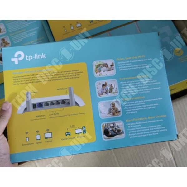 TD® Trådløs router TP-LINK WR841N 300M til hurtig fiberoptisk hjemmewifi king