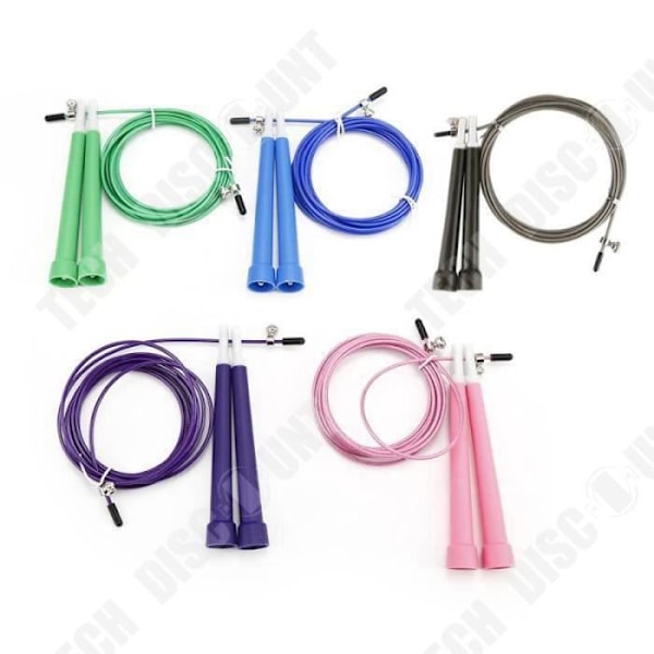 TD® Fitness Accessories - Bodybuilding, Ny 3M ståltrådslängd justerbar hopprepsutrustning - Rosa