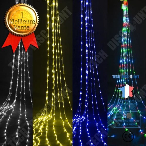 TD® 3 x 3m Vattentät Meteor Waterfall String Lights LED Waterfall Fairy Lights Gardiner Bröllopsbakgrundsljus - Blå