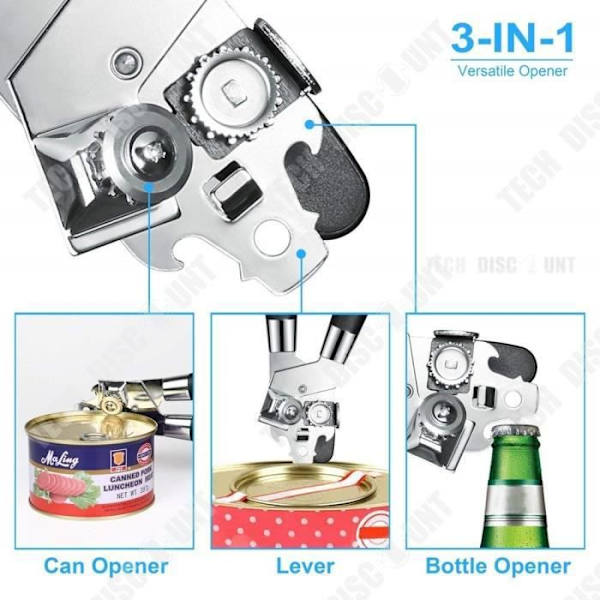 TD® multifunktionsburköppnare 3 i 1 manuell burköppnare Professionell Rostfri Enkel Industriell Flask Öl Flasköppnare Kök