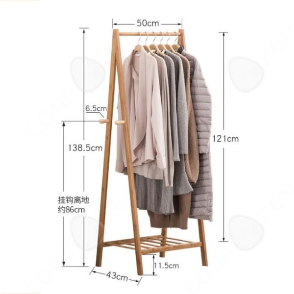 CONFO® klädhängare hylla modern enkel kreativ fristående klädhängare i ett lager sovrum klädhängare klädhängare i trä