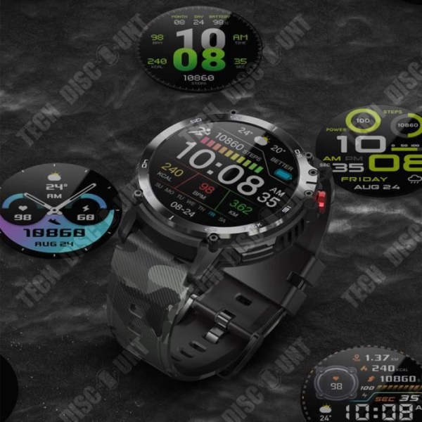 TD® Smart Watch 1,6 tums Bluetooth Call Music Utomhussport stegräknare Tri-proof 3ATM Vattentät