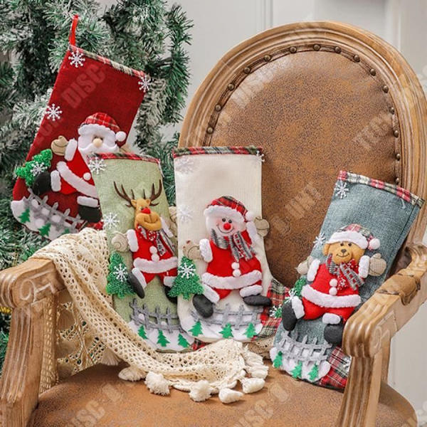 TD® Julstrumpa Godispåsar 20*30cm 4st Tecknat mönster julklappspåse Lämplig för juldekoration