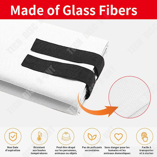 TD 4-pack nödbrandfilt 100 x 100 cm Brandfilt för hemmet i glasfiber