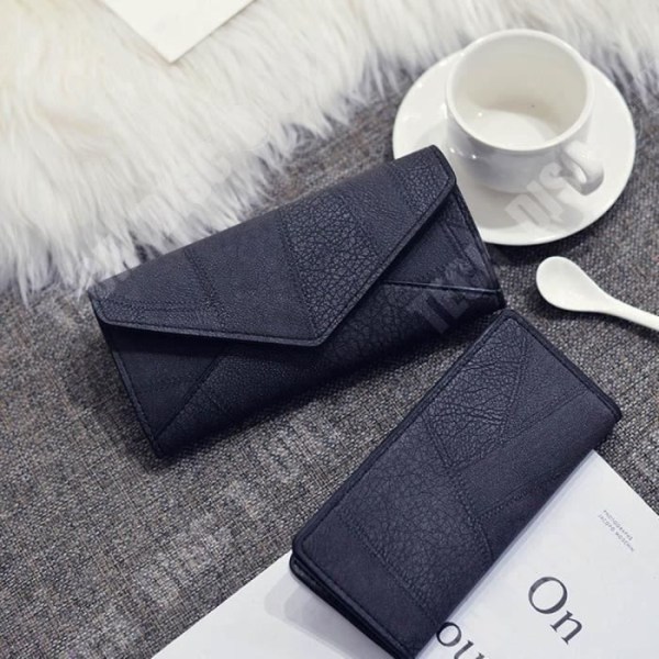 TD® Lang Læderpunge i Sort til Kvinder Daglig Brug Høj Kvalitet Håndtaske Clutch Håndtaske Reptil Texture
