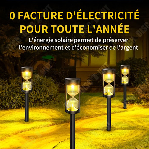 TD 4st Solar Timglas Gräsmattljus IP65 Utomhus Gräsmatta Trädgårdsljus Utomhus Trädgårdsbelysning Jordkontakt Ljus