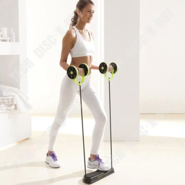 TD® Multifunktionel abdominal hjul Dobbelt hjuls rally enhed Abdominal muskel rulle træk snor
