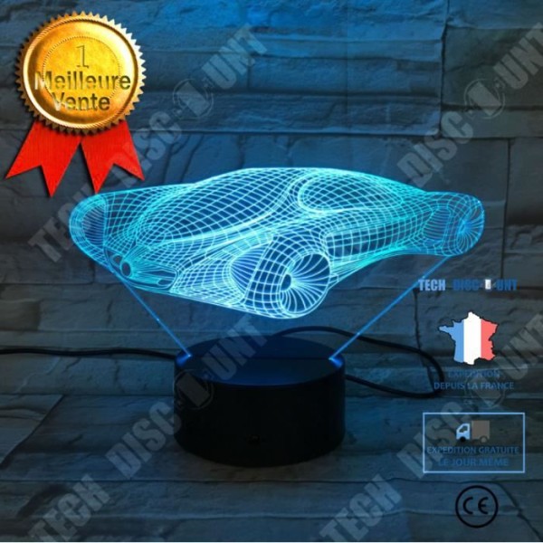 TD® Nattlampa 3D Led Illusion Modell Led-lampa 7 färger Blinkande bordslampa som gåvor