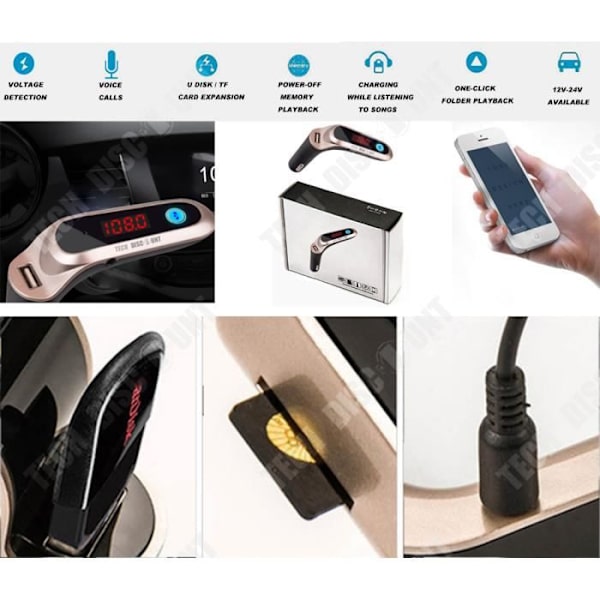 TD® FM Bluetooth Transmitter Power MP3 Læser Bil Håndfri Musik Adapter Trådløs Radio Kit Opladning