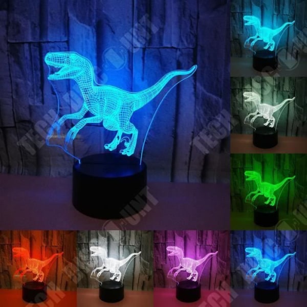 3d dinosaurielampa barn nattlampa led bord inredning ljus djur pojke illusion sovrum färgglad pojke sovrum